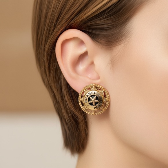Chanel Buttons Rearranged Earrings - Picture 1 of 6